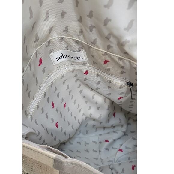 Sakroots Purse Foldover Crossbody Patchwork Tan & Creams Boho Cottage Core - Picture 5 of 7